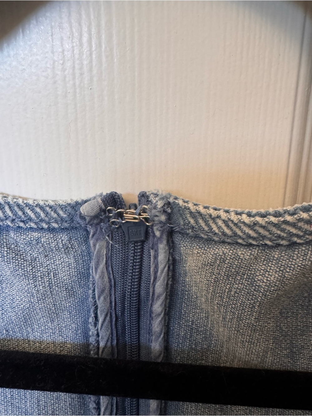 Pink Lily Light Blue Denim Mini Dress with Front Zip - Picture 4 of 7